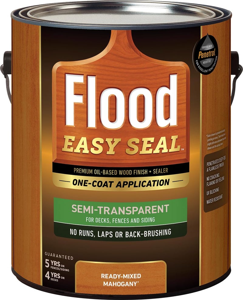 Flood Easy Seal 1 gal. Mahogany Semi-Transparent Exterior Wood Finish - Image 1